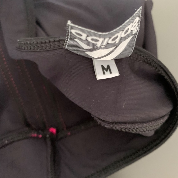 Adidas Originals Black Leggings Women’s Medium – Pink 3-Stripes, Trefoil Logo, M - Picture 5 of 5